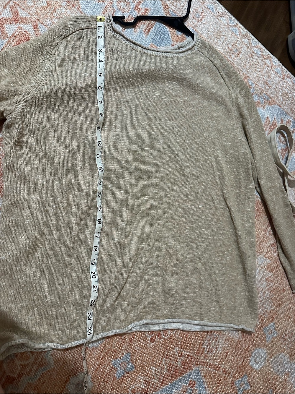 Eileen fisher Organic Cotton Linen Slub Top sweater beige tan size small - Picture 8 of 8